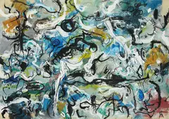 65/Ap 7 by Rolf Cavael, 1965, Oil on canvas, sold Dec 2006