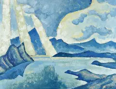 August Babberger, Gewitter am See, 1915, Oil