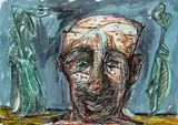 Markus Lüpertz, Kopf (Selbstporträt), 1990, Gouache