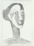 Tête de Femme au Chignon by Pablo Picasso, 1953, Lithograph, sold Dec 2006