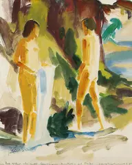 Badende by Max Kaus, 1924, Watercolour, sold Dec 2006