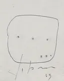 Concetto spaziale (La lune en rodage) by Lucio Fontana, 1959, Ball-point drawing, sold Dec 2006