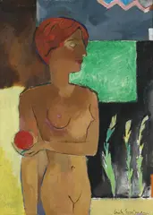 Erich Hartmann, Frauenakt, 1920, Oil on canvas