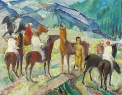 Josefine Mühlen-Schmid, Reiterbegegnung, 1920, Oil on canvas