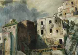 Wilhelm Hillern-Flinsch, Motiv aus Positano - Fornillo, 1924, Oil on canvas