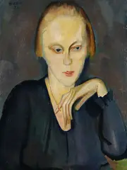 Otto Herbig, Porträt Frau Herbig, 1920, Oil on canvas