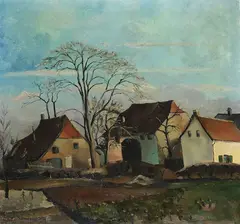 Ernst Schumacher, Bauernhäuser, 1935, Oil on canvas
