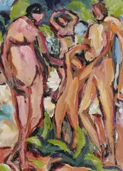 Hans Breinlinger, Akte in Landschaft, 1919, Oil