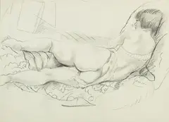 Emil Ganso, Liegender weiblicher Akt, 1920, Chalk drawing