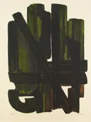 Pierre Soulages, Eau-forte VIII, 1957, Farbradierung auf BFK RIVES (Wasserzeichen)