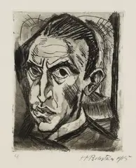 Junger Mann (Selbstbildnis) by Max Pechstein, 1918, Drypoint, sold Nov 2006