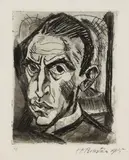 Max Pechstein, Junger Mann (Selbstbildnis), 1918, Drypoint