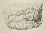 Alfred Kubin, 4 Bll.: Judith. Der ausgespiene Jonas. Eva (Sündenfall). Schlafwandlerin, 1923, Lithograph