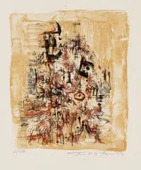 Ohne Titel by Zao Wou-ki, 1957, Lithograph in colours, sold Nov 2006