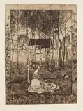 Frühling by Heinrich Vogeler, 1896, Etching, sold Nov 2006