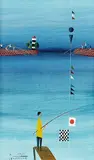 Horst Skodlerrak, Angler, 1971, Oil on panel