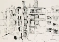 Enrique Brinkmann, Fassadenlandschaft, 1962, India Ink