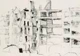 Enrique Brinkmann, Fassadenlandschaft, 1962, India Ink