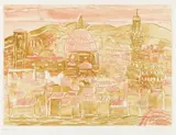 Eduard Bargheer, Florenz, 1972, Etching in colours