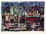 Eduard Bargheer, 2 Bll.: Nächtliche Werft. Winter am Strom, 1957, Lithograph