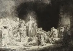 Harmensz. van Rijn Rembrandt, Christus heilt die Kranken. - Genannt: Das Hundertguldenblatt, 1649, Etching
