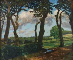 Fritz Overbeck, Bäume an der Aue im Sommerwind, 1906, Oil on canvas