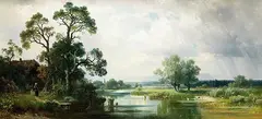 Ludwig Sckell, Voralpenlandschaft, 1872, Oil on canvas