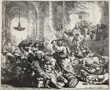 Harmensz. van Rijn Rembrandt, Christus, die Händler aus dem Tempel treibend, 1635, Etching
