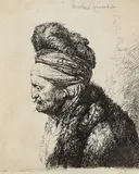 Harmensz. van Rijn Rembrandt, Zweiter Orientalenkopf, 1635, Etching