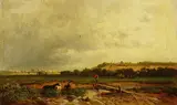 Motiv aus der Nähe von München - Regenstimmung by Adolf Heinrich Lier, 1862, Oil on canvas, sold Oct 2006