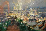Hugo Vogel, Feuerwerk am Uhlenhorster Fährhaus, 1909, Oil on canvas