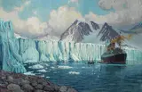 Alexander Kircher, HAPAG Dampfer "Reliance" (oder "Resolute") in der Magdalenenbucht auf Spitzbergen, 1920, Oil on canvas