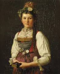 Friedrich Prölss, Kranzeljungfer, 1880, Oil on canvas