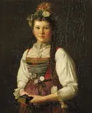 Friedrich Prölss, Kranzeljungfer, 1880, Oil on canvas