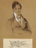 Johann Georg Weinhold, Porträt des Gaspare Spontini, 1844, Chalk drawing
