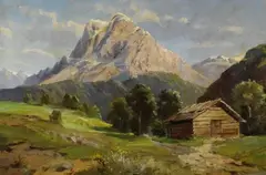 Ulderico Giovaccini, Der Peitlerkofel in den Dolomiten, Oil on canvas