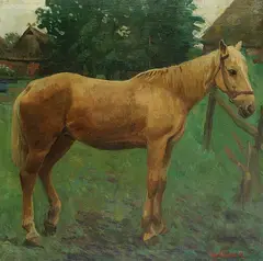 Friedrich Schaper, Ruhender Wallach (Palomino), 1912, Oil on canvas