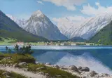 Rudolf Reschreiter, Ansicht von Pertisau am Achensee, 1900, Gouache