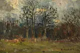Rudolf Höckner, Norddeutsche Landschaft, 1910, Oil on cardboard