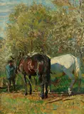Julius Paul Junghanns, Pferde an der Tränke