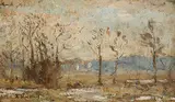 Rudolf Höckner, Landschaftsstudie, 1910, Oil on cardboard
