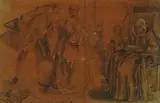Pietro Longhi, Zugeschrieben - Galante Szene, Chalk drawing