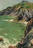 Eduard Schloemann, Nordische Felsenküste, 1910, Oil on canvas