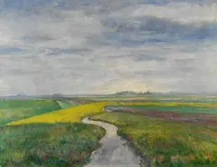 Hermann Wehrmann, Landschaft mit Rapsfeldern, 1923, Oil on canvas