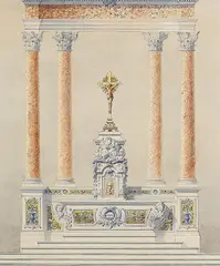 Joseph Galinier, Zugeschrieben - Entwurf für einen Altar, Pen and ink drawing