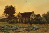 Holländisches Bauerngehöft by Christiaan Pieter "Chris" Snijders, Oil on canvas, sold Oct 2006