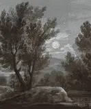 Christoph Nathe, Nachfolge - Waldlandschaft im Mondschein