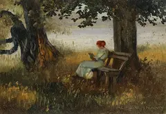 Alfred Bachmann, Auf der Fraueninsel, Chiemsee, 1900, Oil on panel
