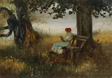 Alfred Bachmann, Auf der Fraueninsel, Chiemsee, 1900, Oil on panel