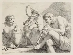 Musizierende Faune by Francesco Bartolozzi, 1790, Engraving, sold Oct 2006